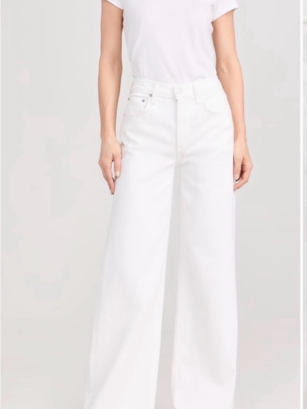 Citizens Of Humanity Clean White Wide-Leg Jeans Loli Size 29